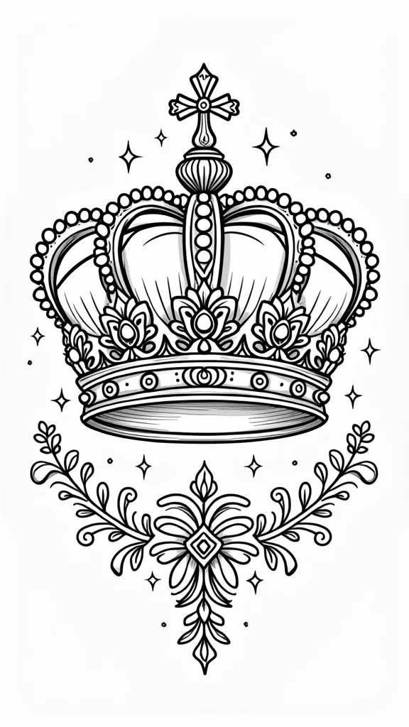 queen crown coloring page